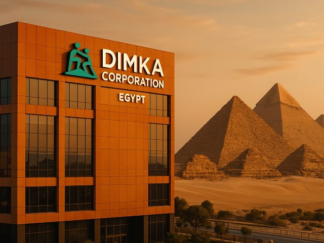 Sede tecnológica emergiendo junto a un paisaje desértico