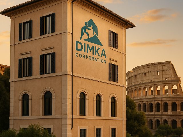 Sede moderna junto a arquitectura clásica europea