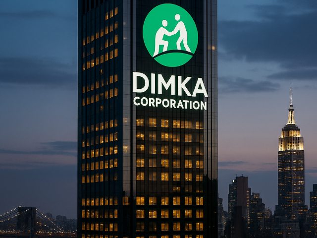 Rascacielos corporativo integrado en gran ciudad